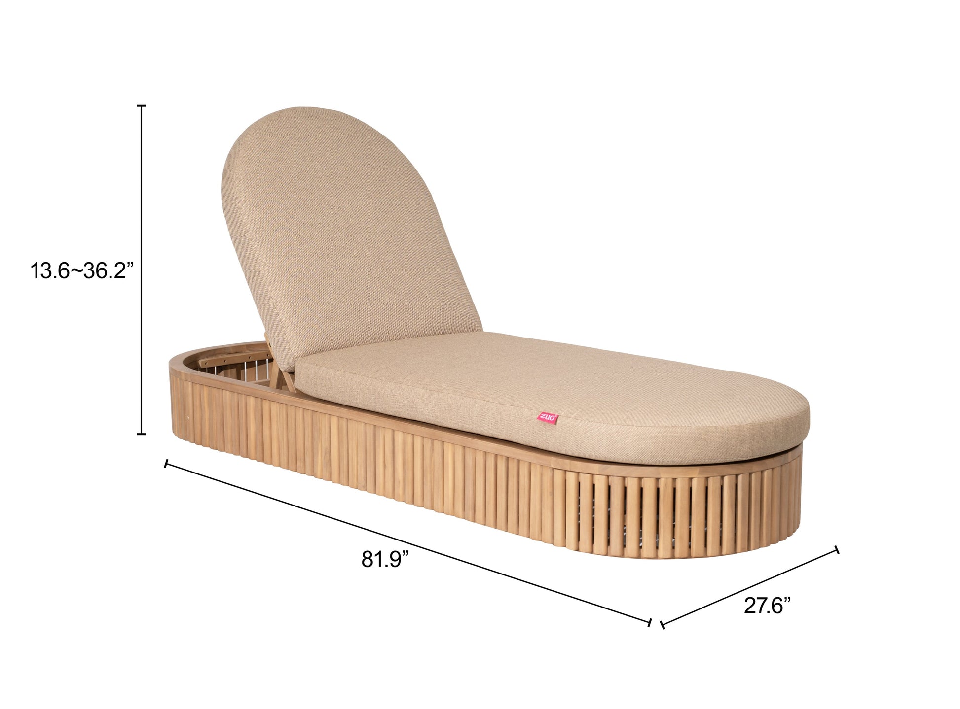 Sakina Brown Outdoor Chaise Lounge - Ornate Home