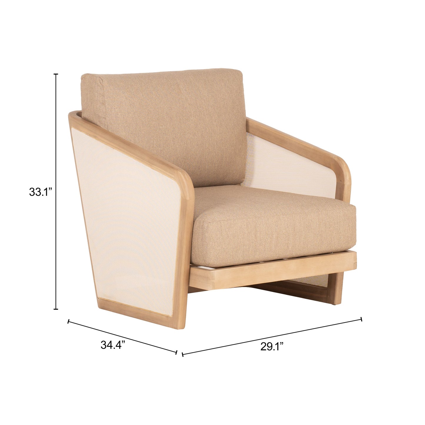 Sakina Brown Outdoor Lounge Chair - Ornate Home