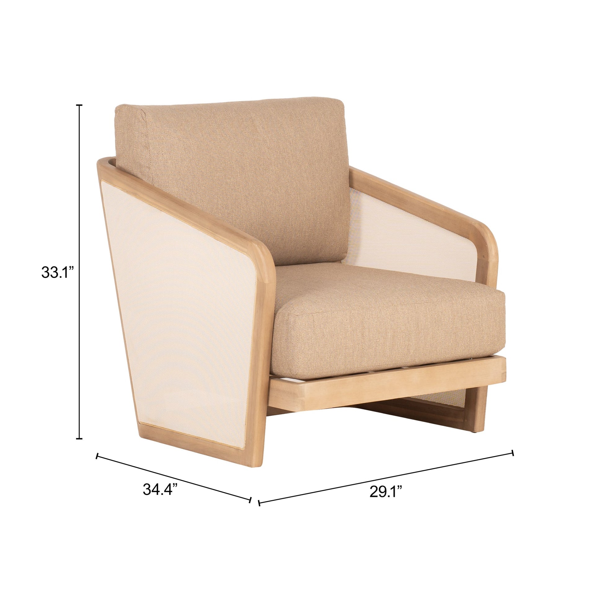 Sakina Brown Outdoor Lounge Chair - Ornate Home