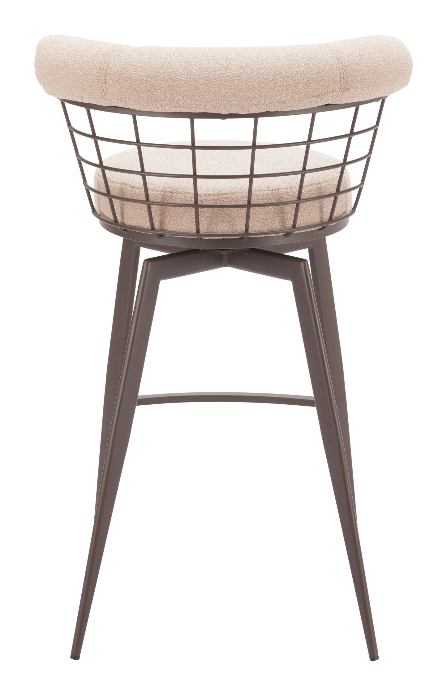 Saku Beige & Brown Swivel Barstool - Ornate Home