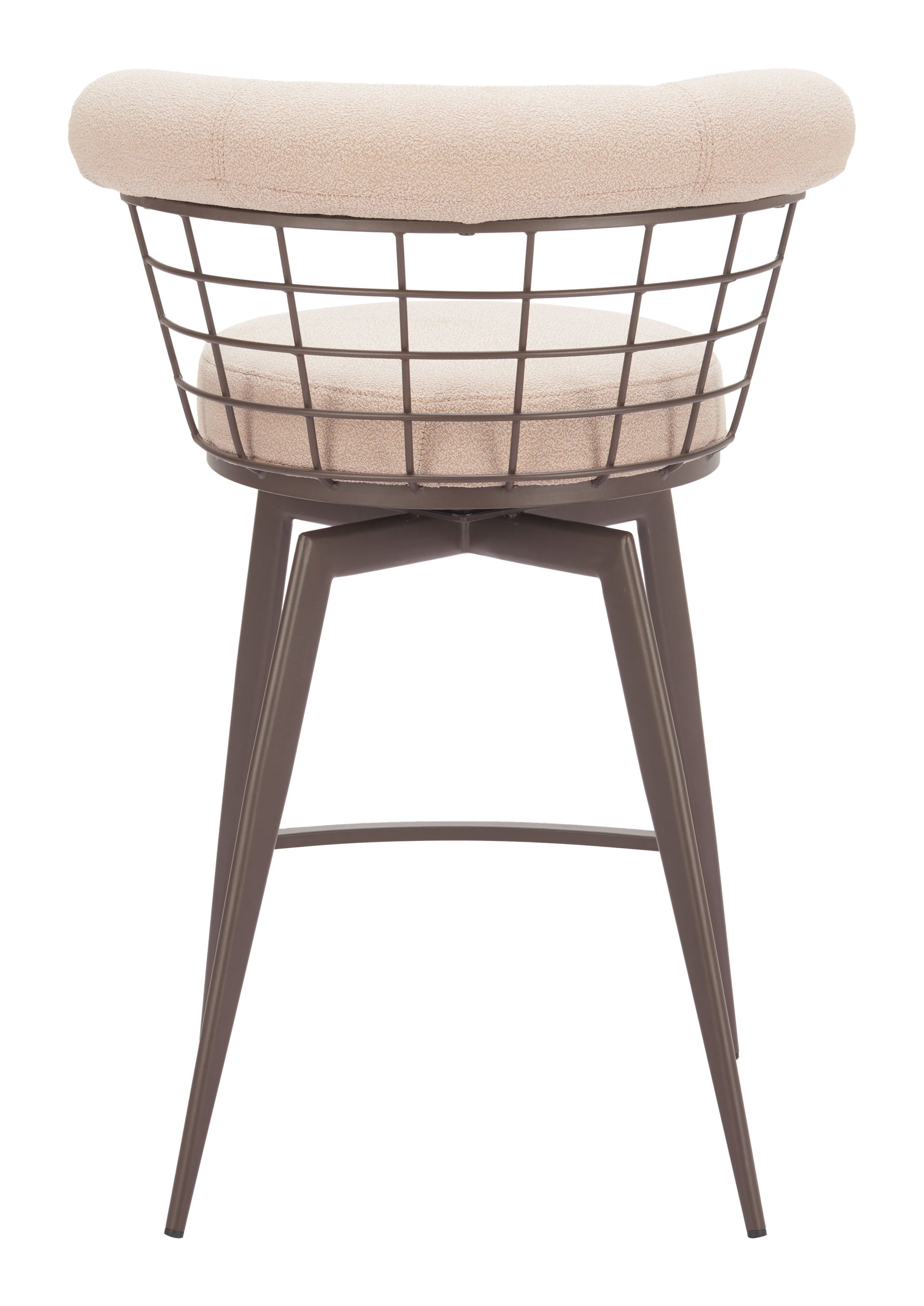 Saku Beige & Brown Swivel Counter Stool - Ornate Home