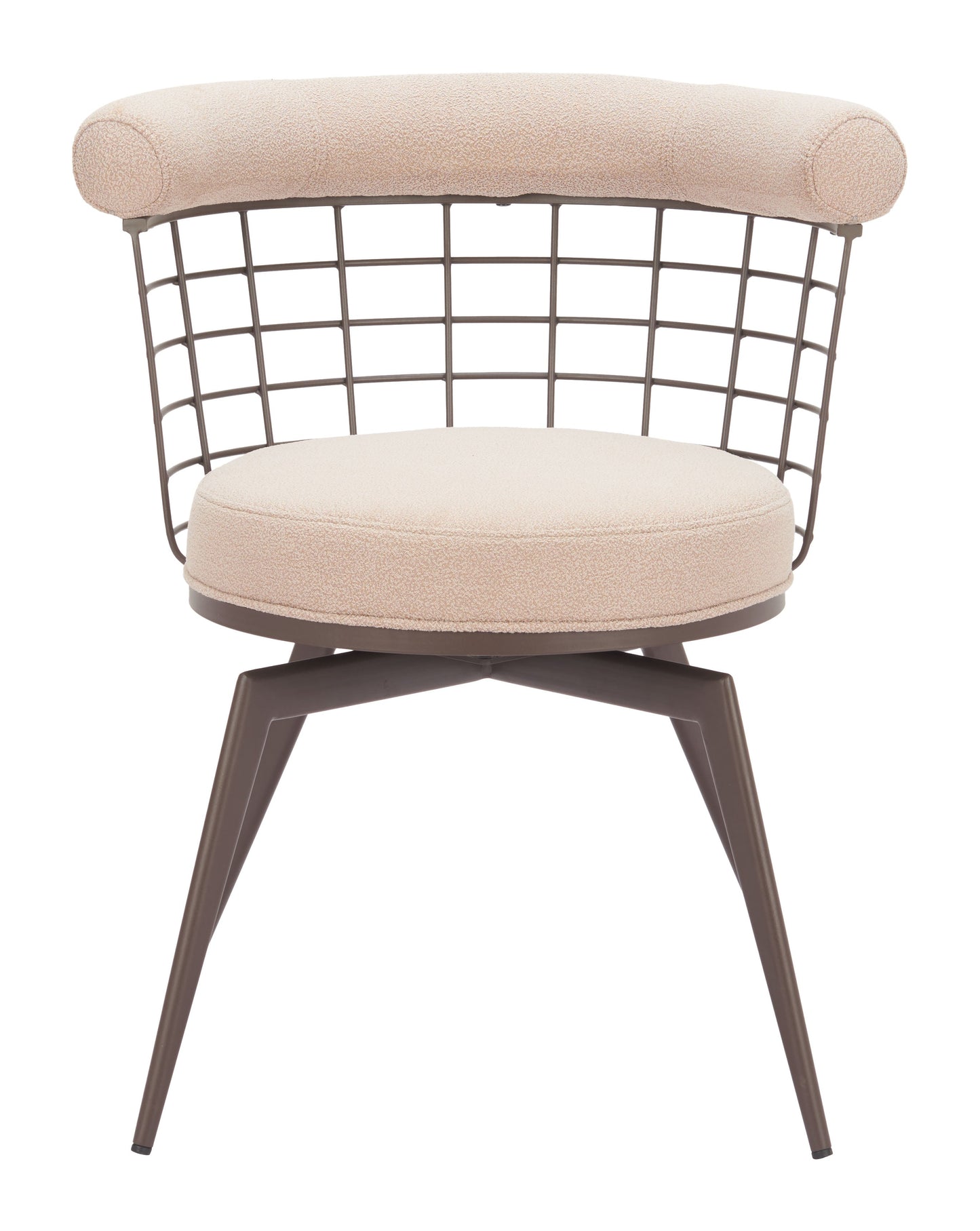 Saku Beige & Brown Swivel Dining Chair - Ornate Home