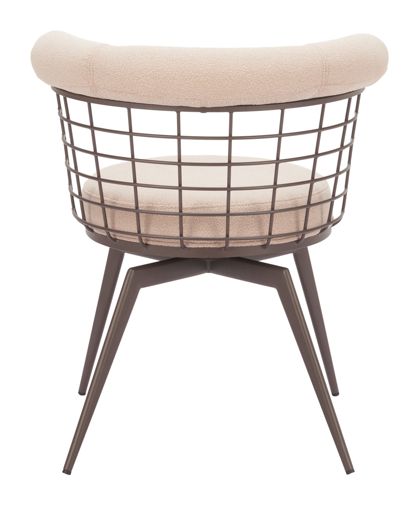 Saku Beige & Brown Swivel Dining Chair - Ornate Home