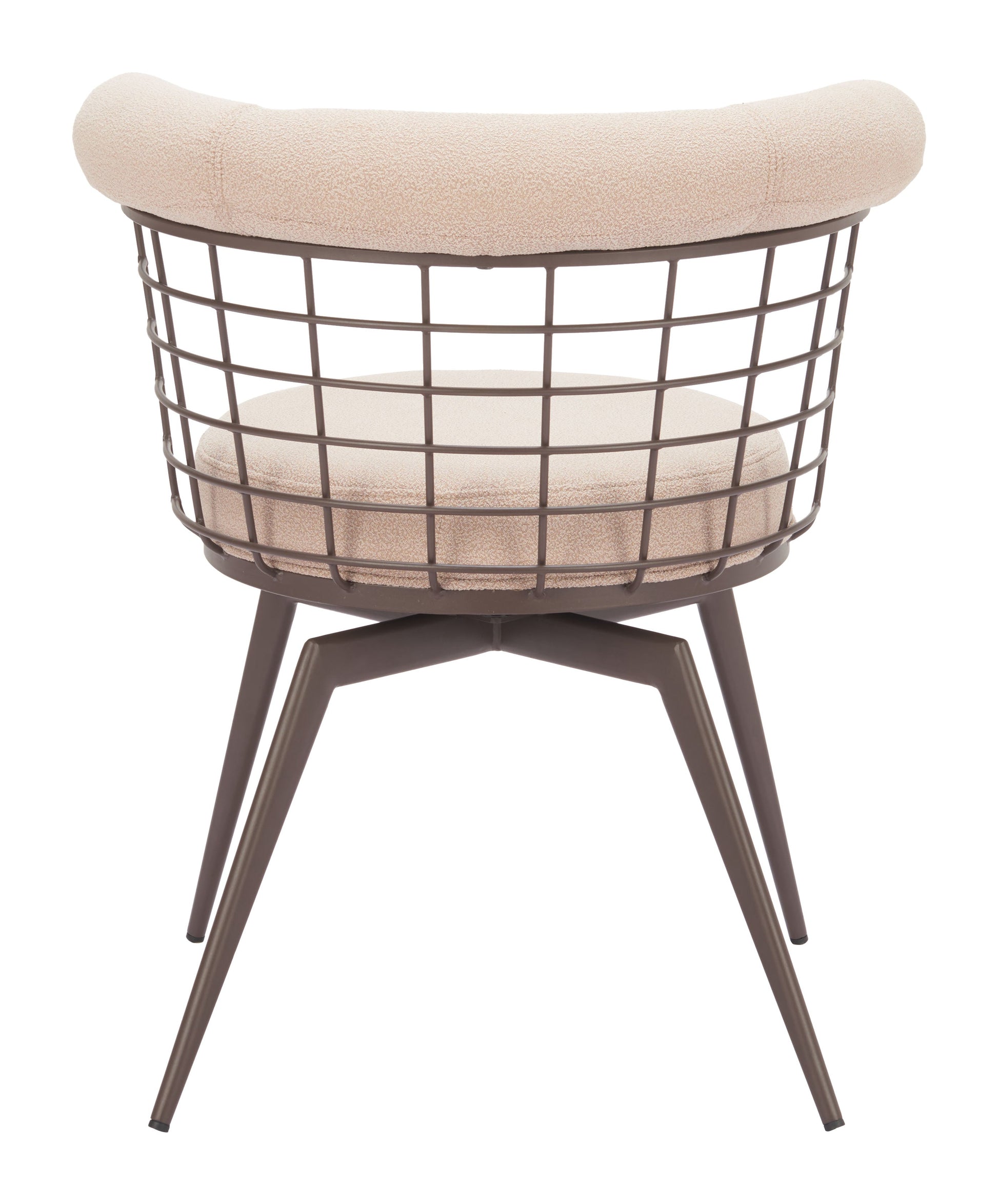 Saku Beige & Brown Swivel Dining Chair - Ornate Home