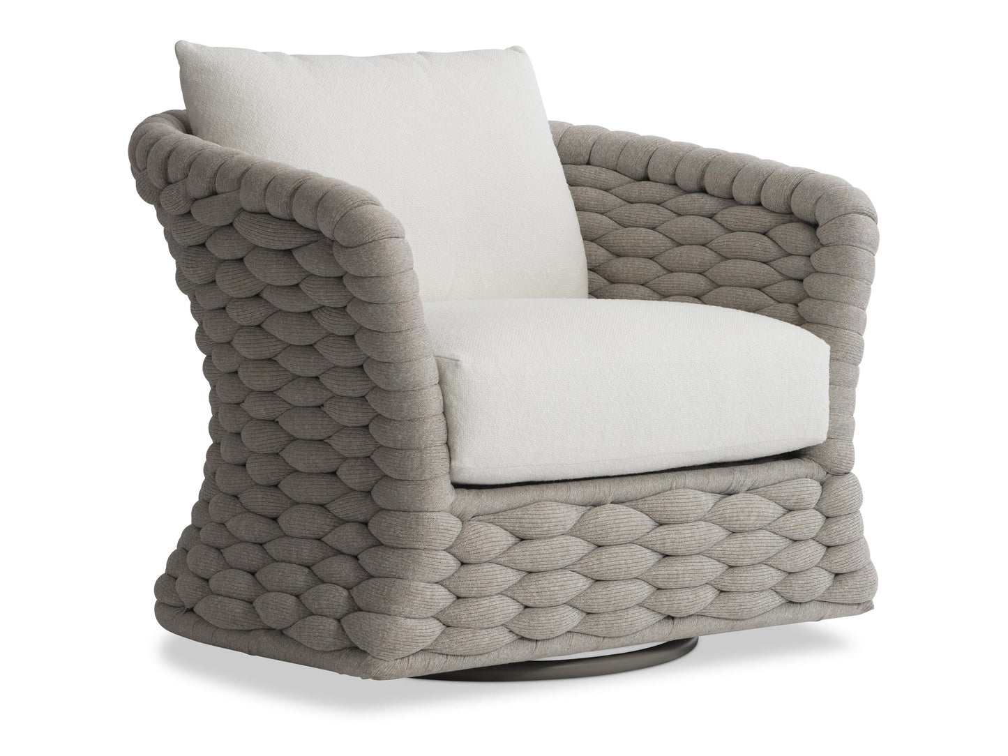 Salinas Driftwood/White/Cream Outdoor Swivel Chair - Ornate Home