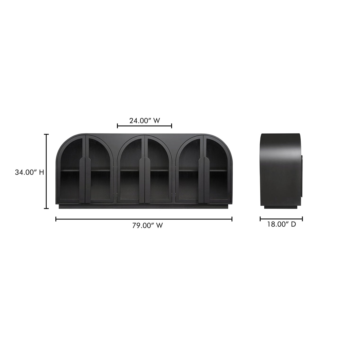 Salone Black Sideboard - Ornate Home