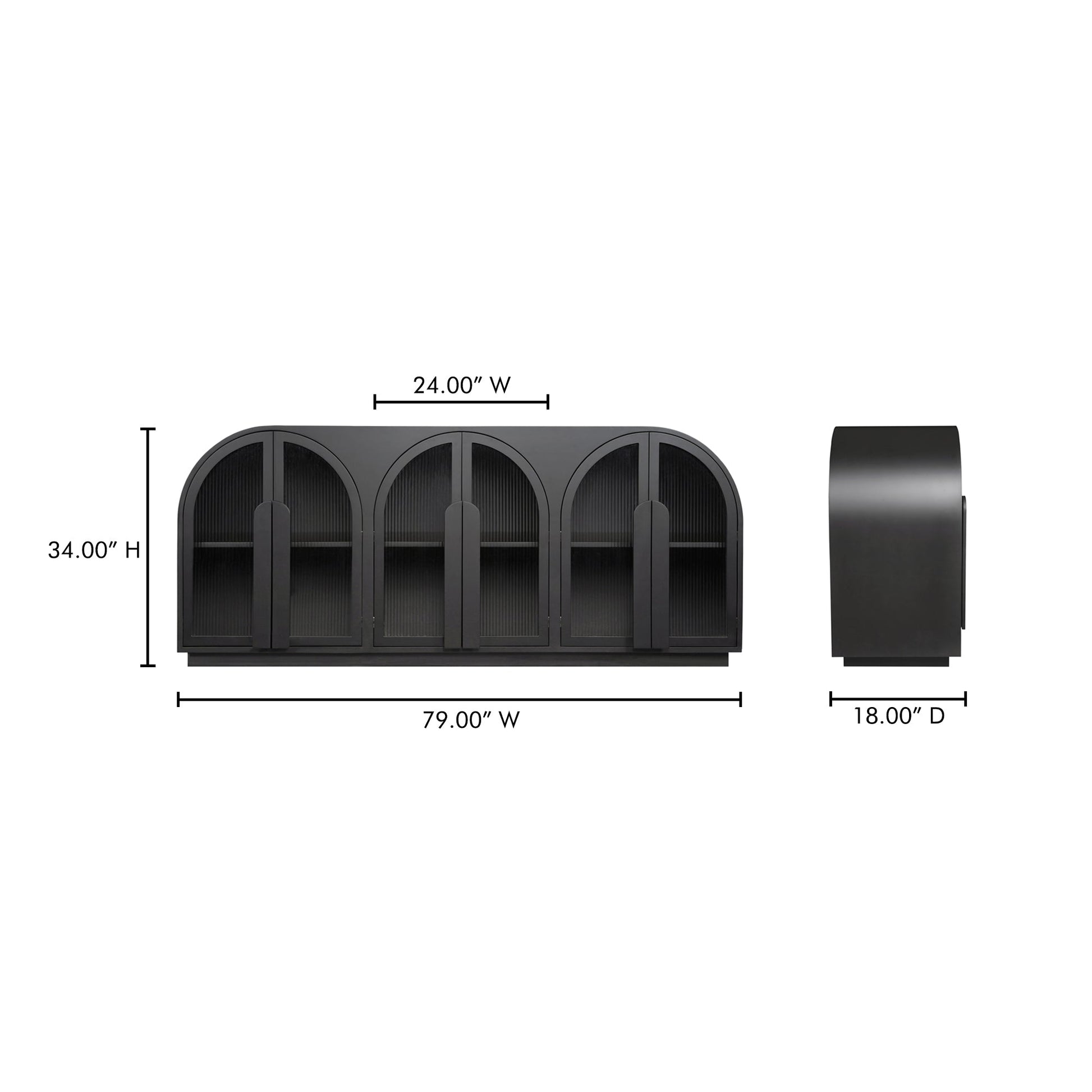 Salone Black Sideboard - Ornate Home
