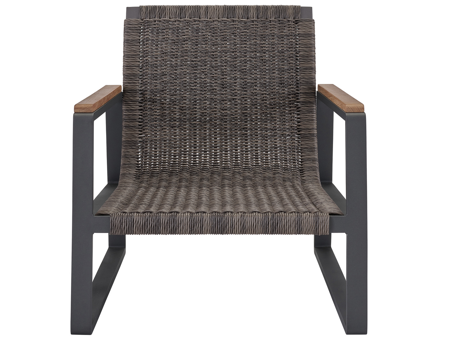 San Clemente Natural Teak/Carbon Aluminum/Brindle Wicker Lounge Chair - Ornate Home