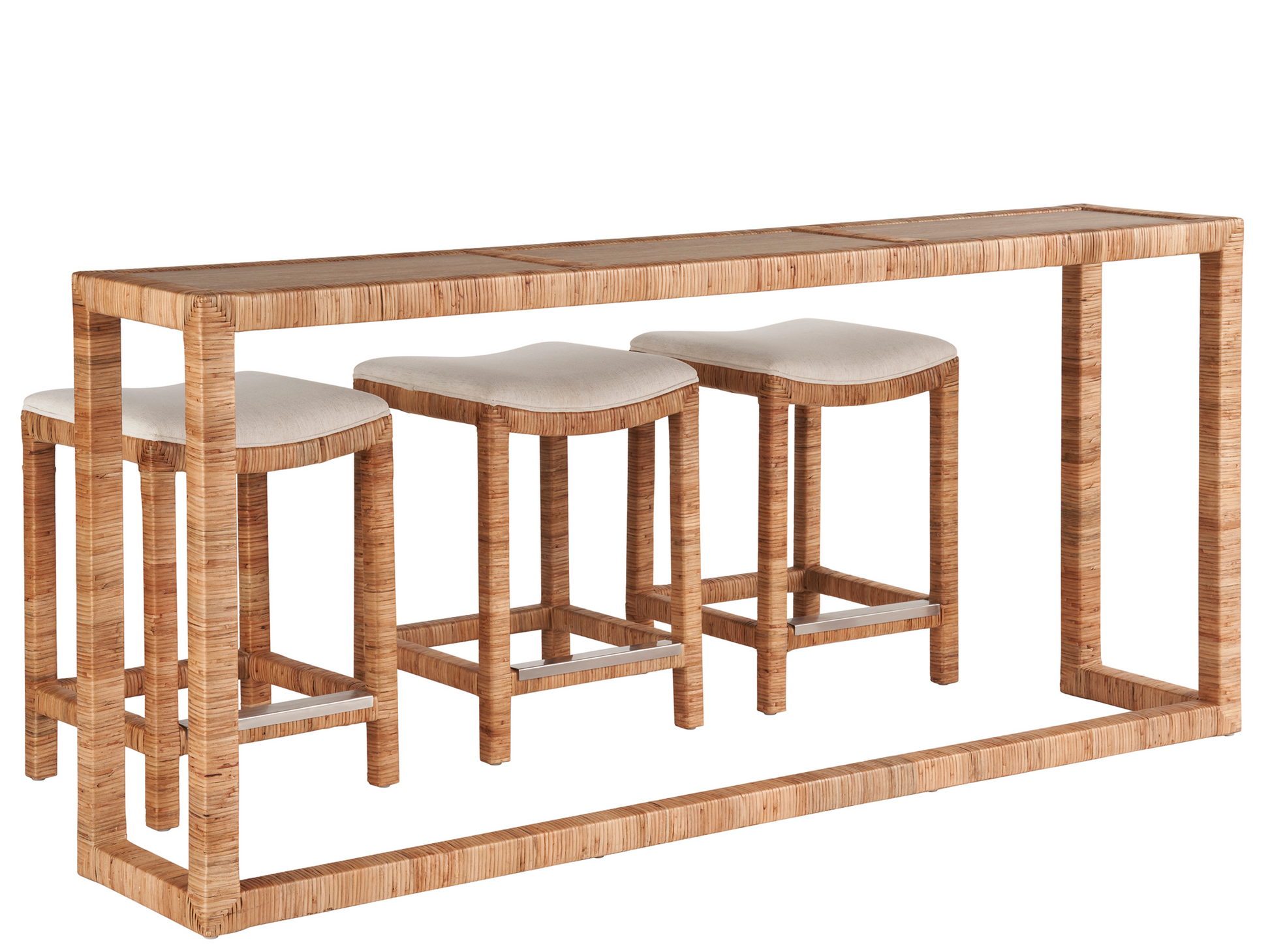 Sandbar Nomad Snow/Natural Console Stool - Ornate Home