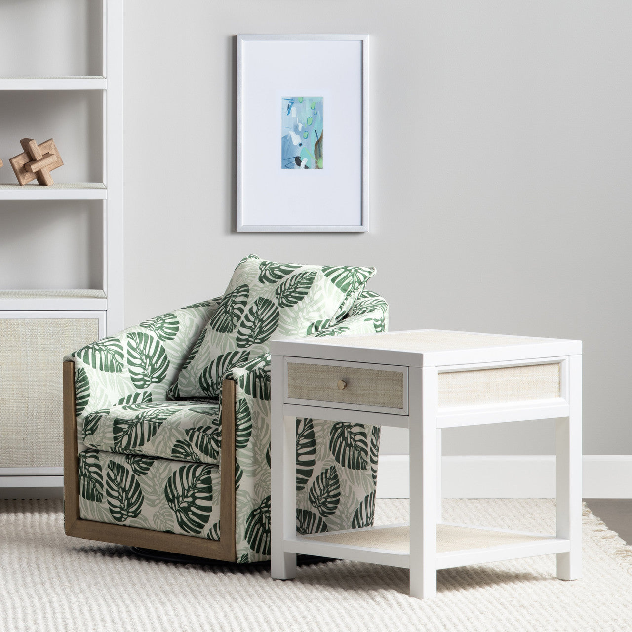 Sandy Shores White/Cream End Table - Ornate Home