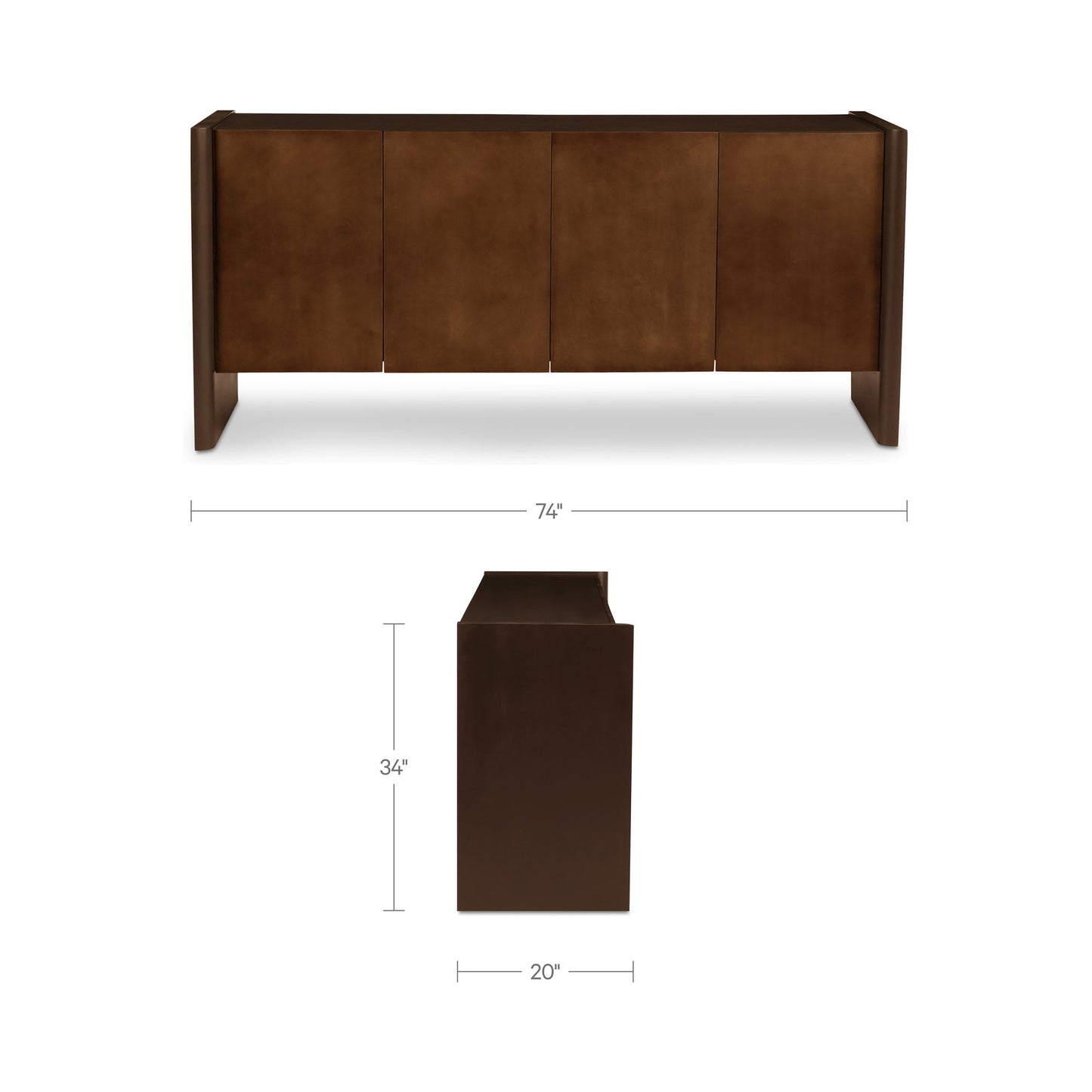 Sanna Aged Brass Sideboard - Ornate Home