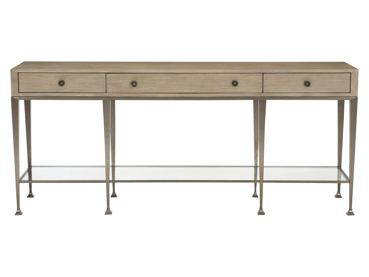 Santa Barbara Vintage Nickel/Sandstone Console Table - Ornate Home