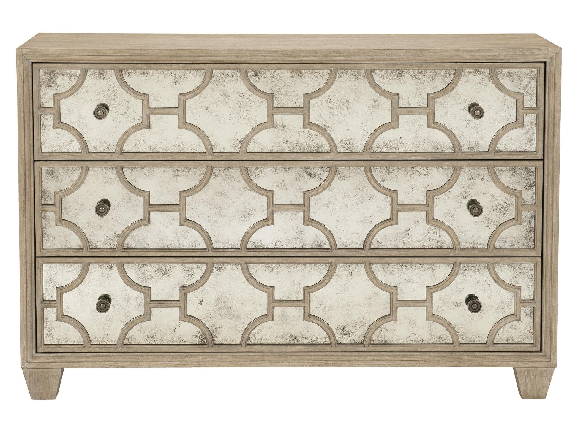 Santa Barbara Vintage Nickel/Sandstone/Textured Cameo Drawer Chest - Ornate Home