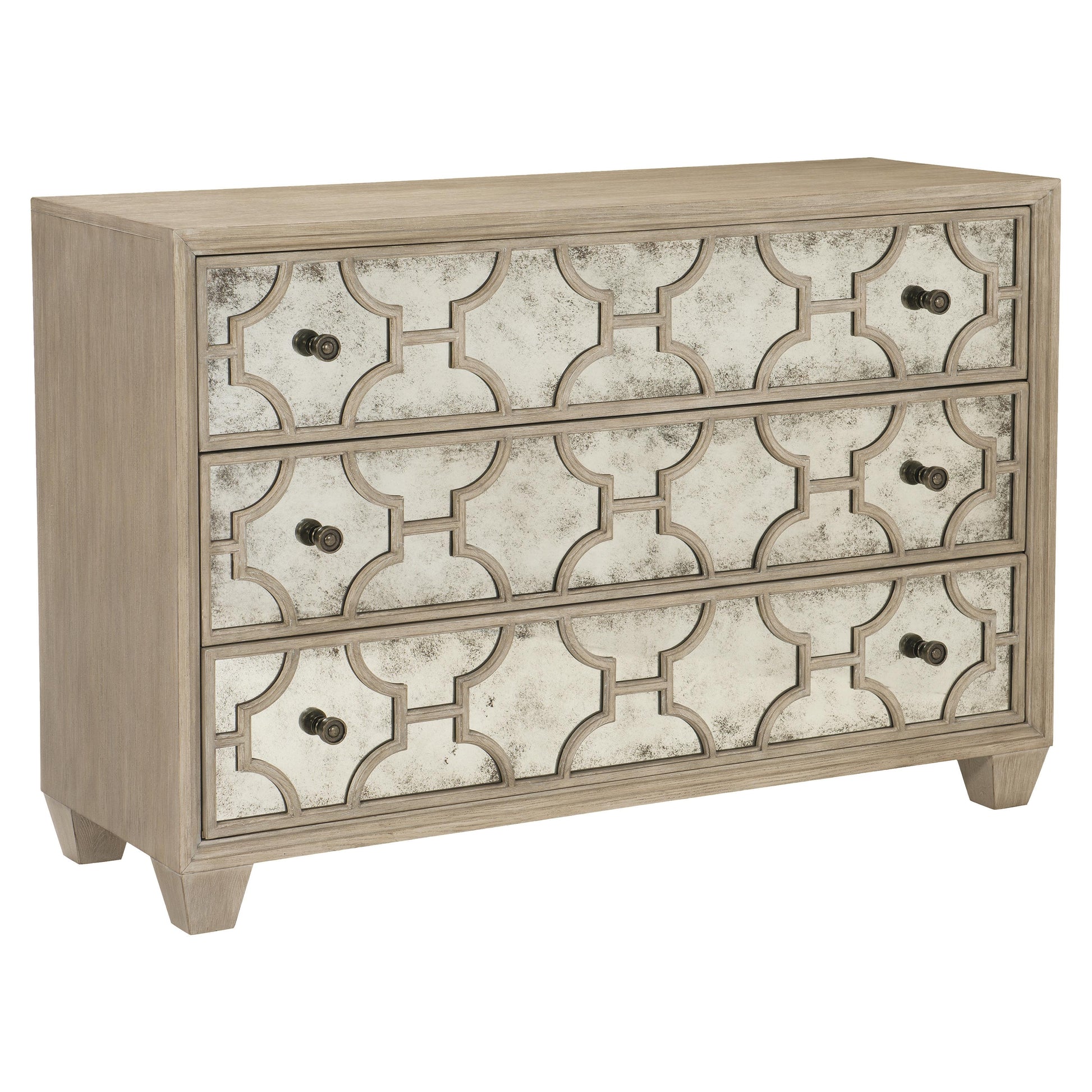 Santa Barbara Vintage Nickel/Sandstone/Textured Cameo Drawer Chest - Ornate Home