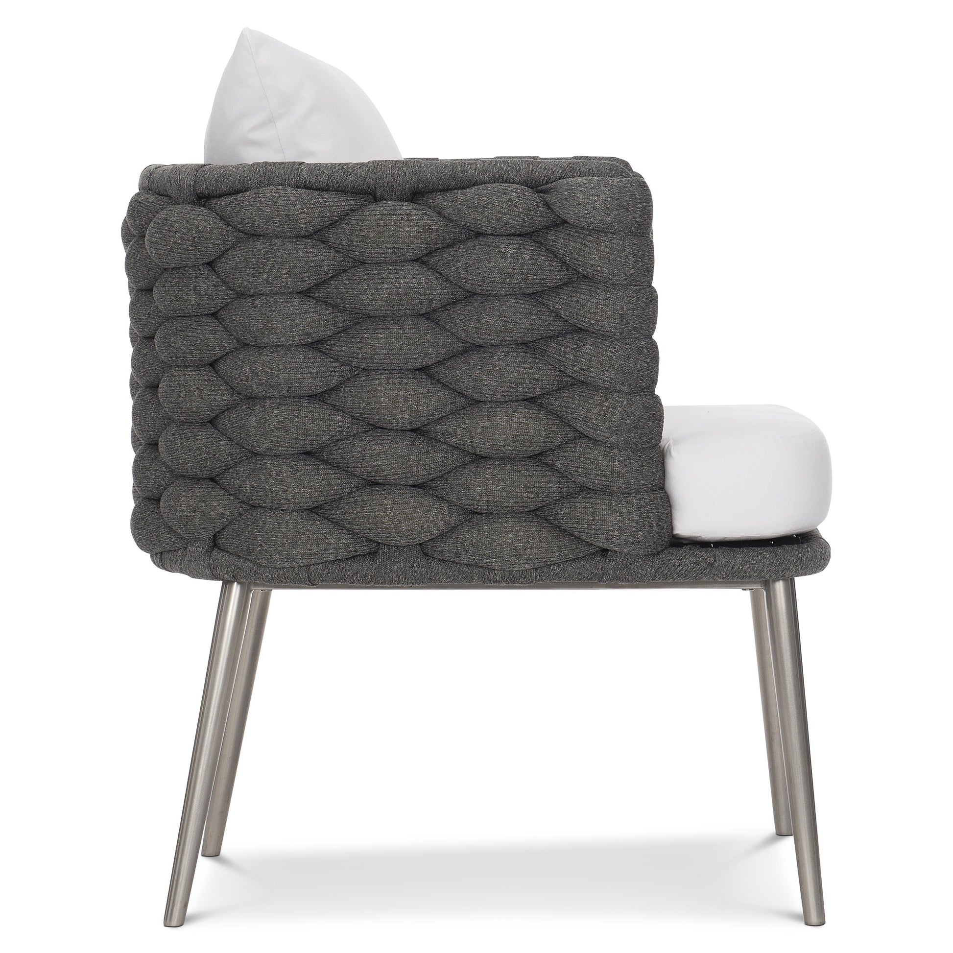 Santa Cruz Cadet Grey/White/Cream Outdoor Arm Chair - Ornate Home