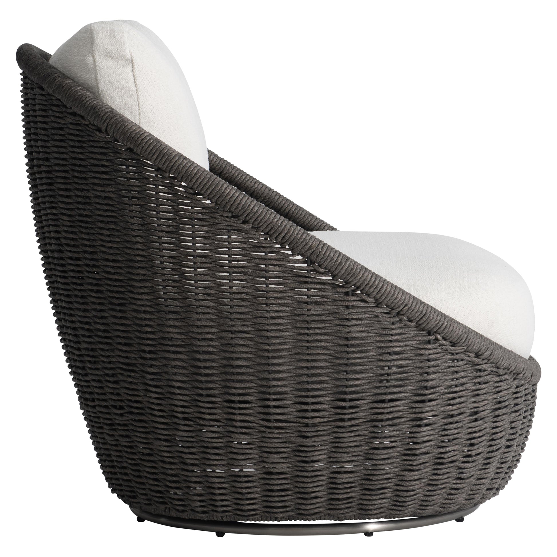 Santa Monica Pebble/White/Cream Outdoor Swivel Chair - Ornate Home