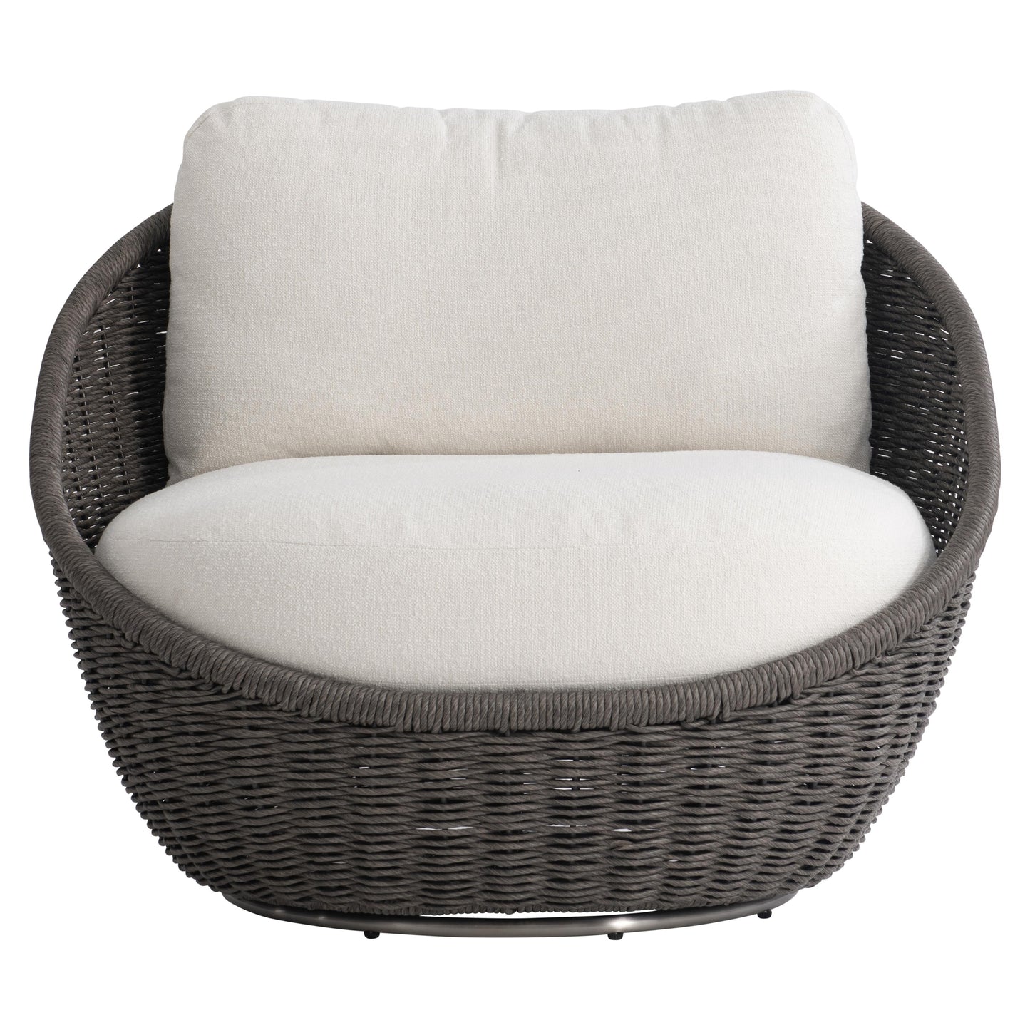 Santa Pebble/White/Cream Monica Outdoor Swivel Chair - Ornate Home
