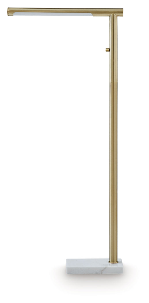 Santiford Gold/White Floor Lamp- Viva Furn