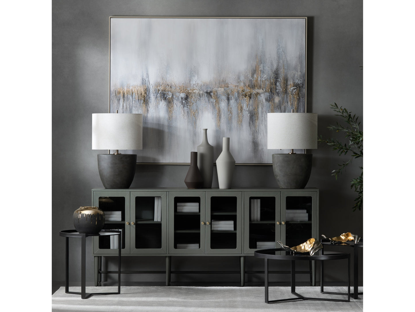 Saratoga Grey Canvas - Ornate Home