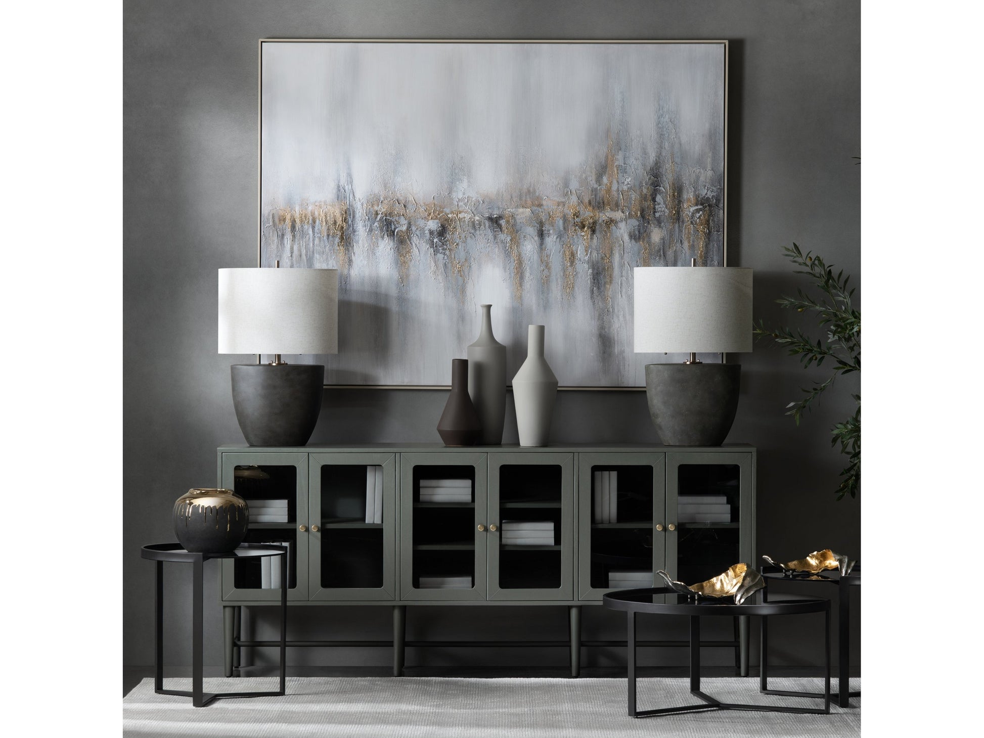 Saratoga Grey Canvas - Ornate Home
