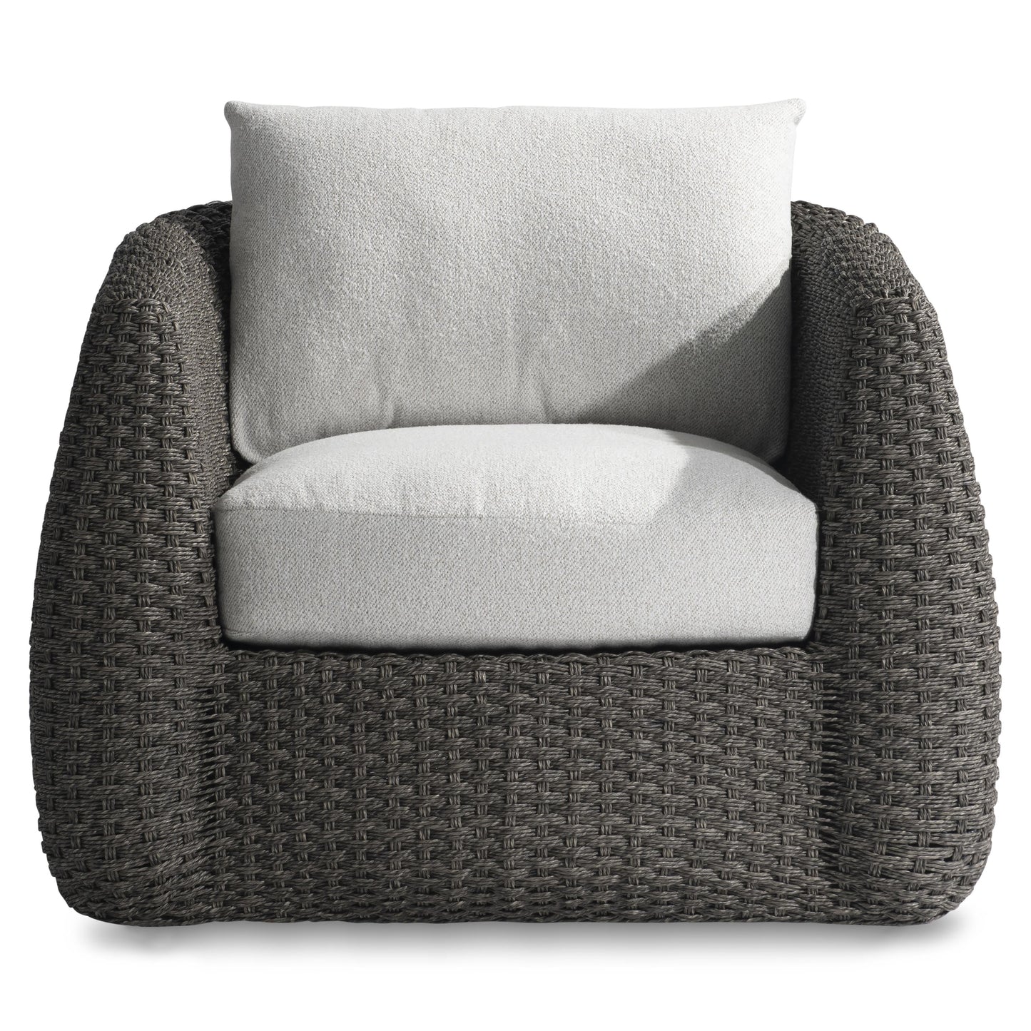 Sarene Dark Thatch/Beige/Tan Outdoor Swivel Chair - Ornate Home