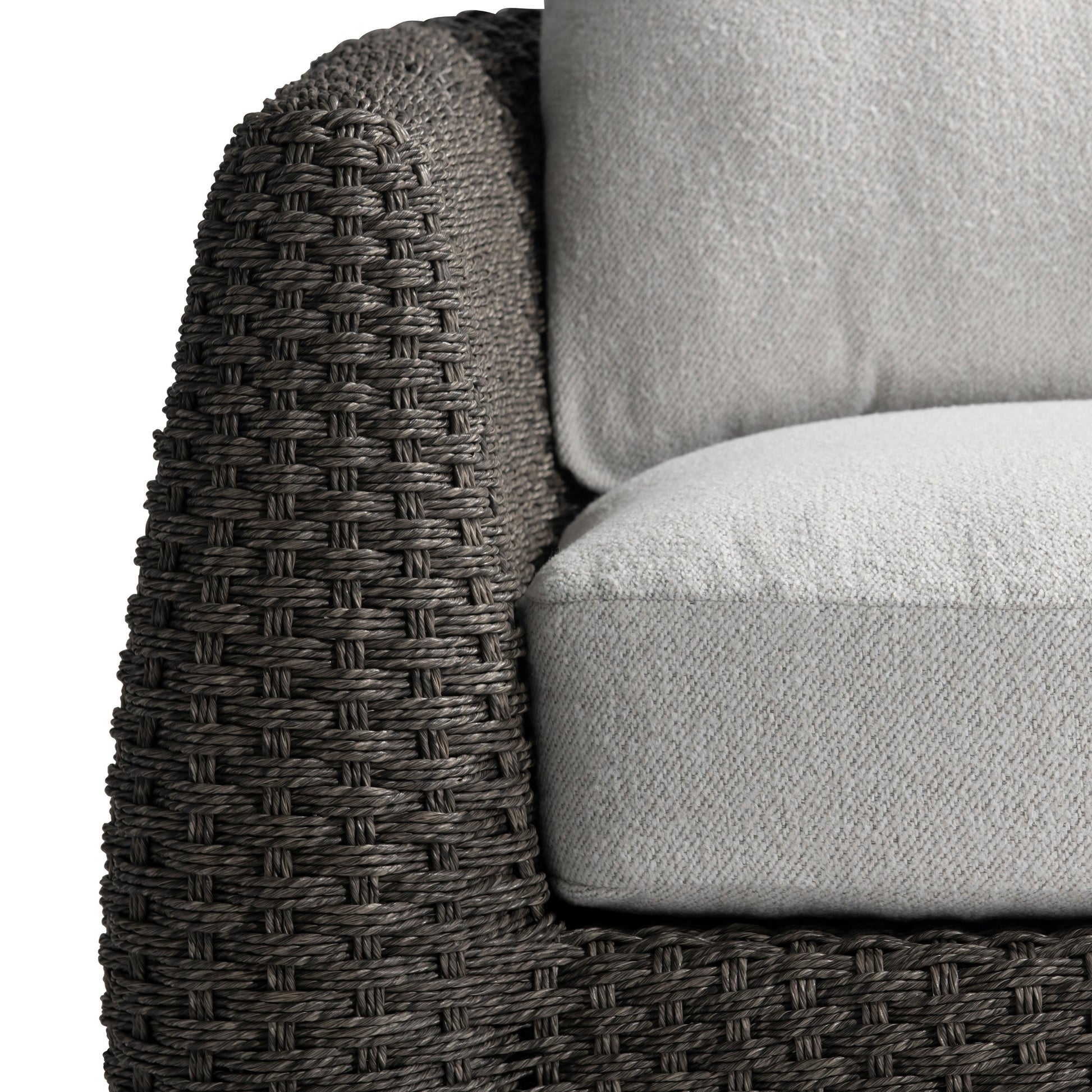 Sarene Dark Thatch/Beige/Tan Outdoor Swivel Chair - Ornate Home