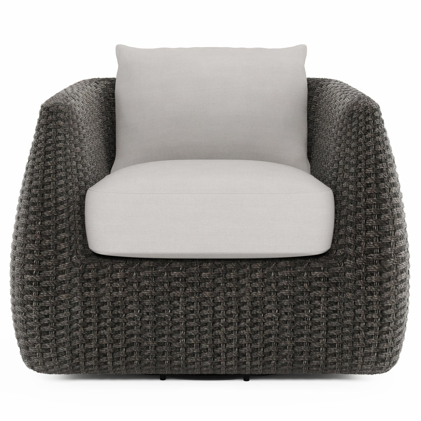 Sarene Dark Thatch/Beige/Tan Outdoor Swivel Chair - Ornate Home