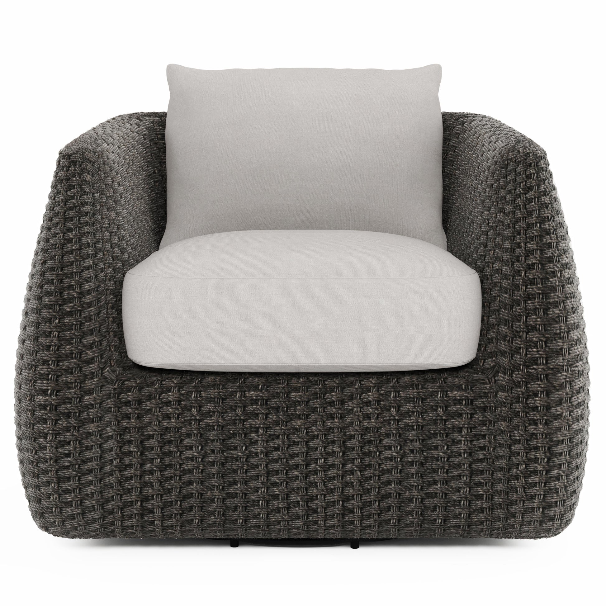 Sarene Dark Thatch/Beige/Tan Outdoor Swivel Chair - Ornate Home