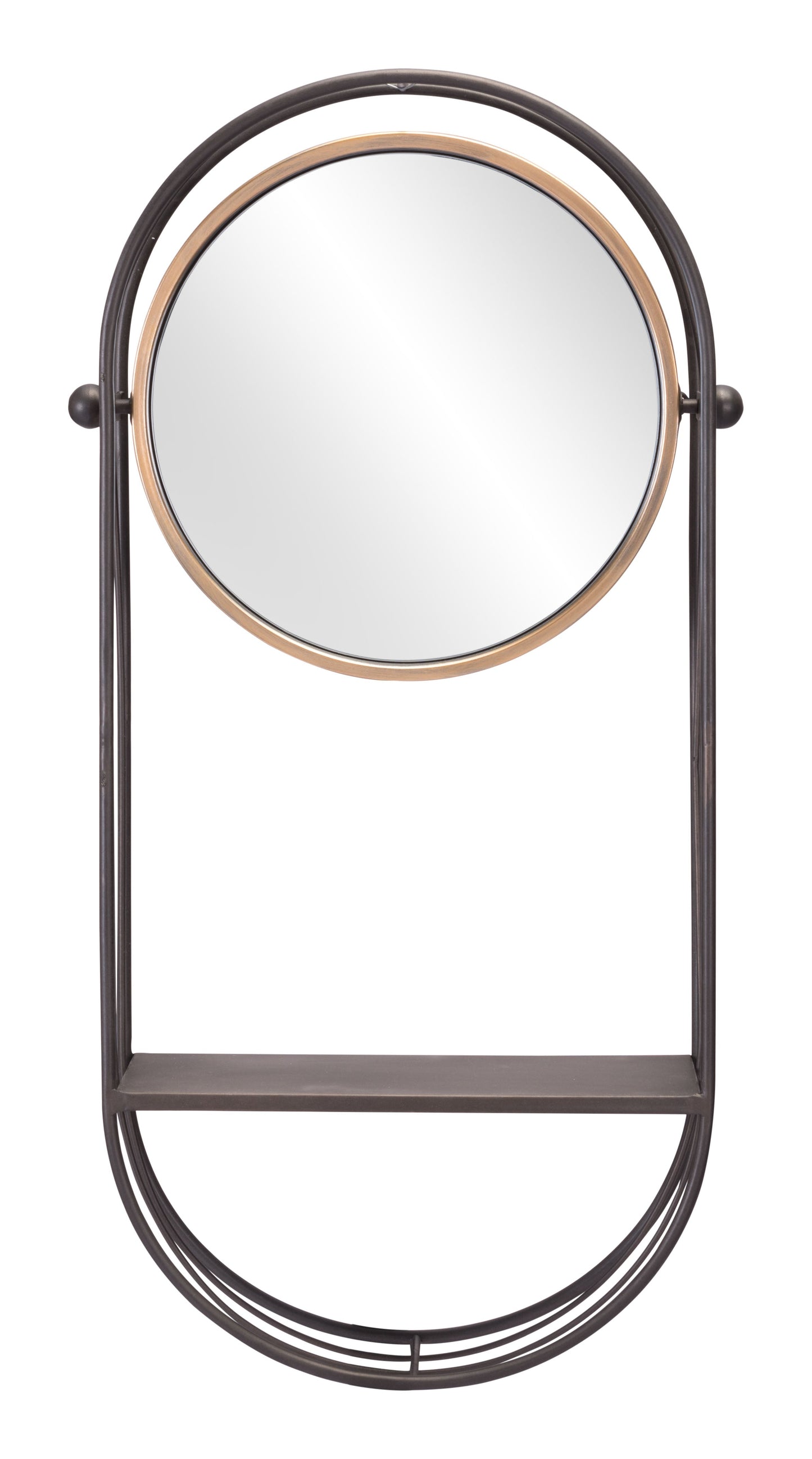 Saroni Antique Gray Mirror Shelf - Ornate Home