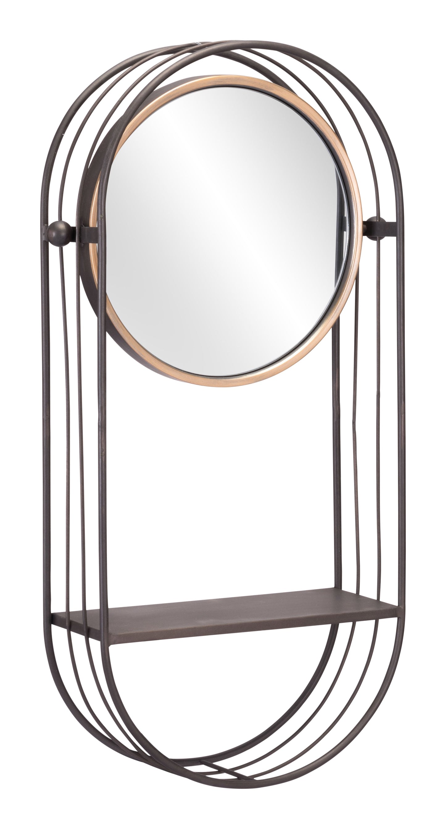 Saroni Antique Gray Mirror Shelf - Ornate Home
