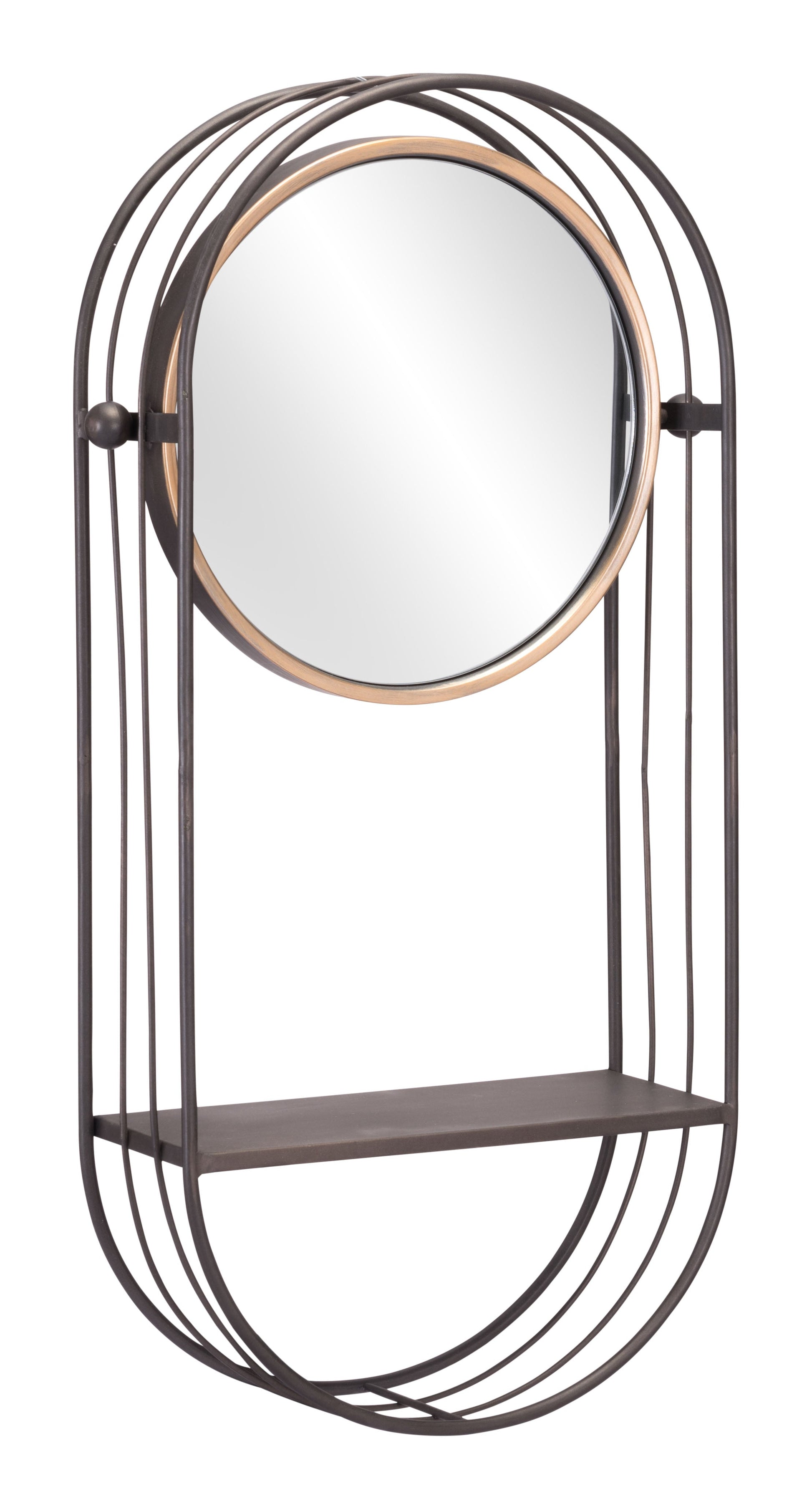 Saroni Antique Gray Mirror Shelf - Ornate Home