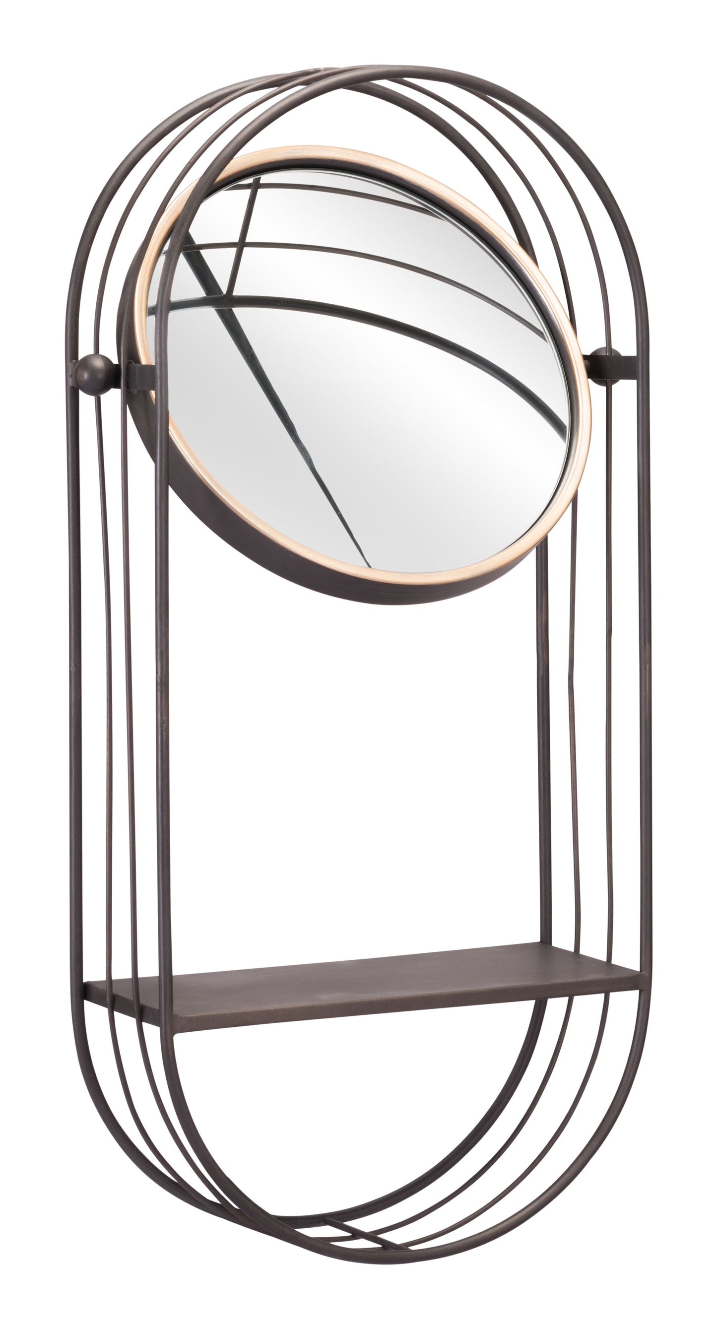 Saroni Antique Gray Mirror Shelf - Ornate Home