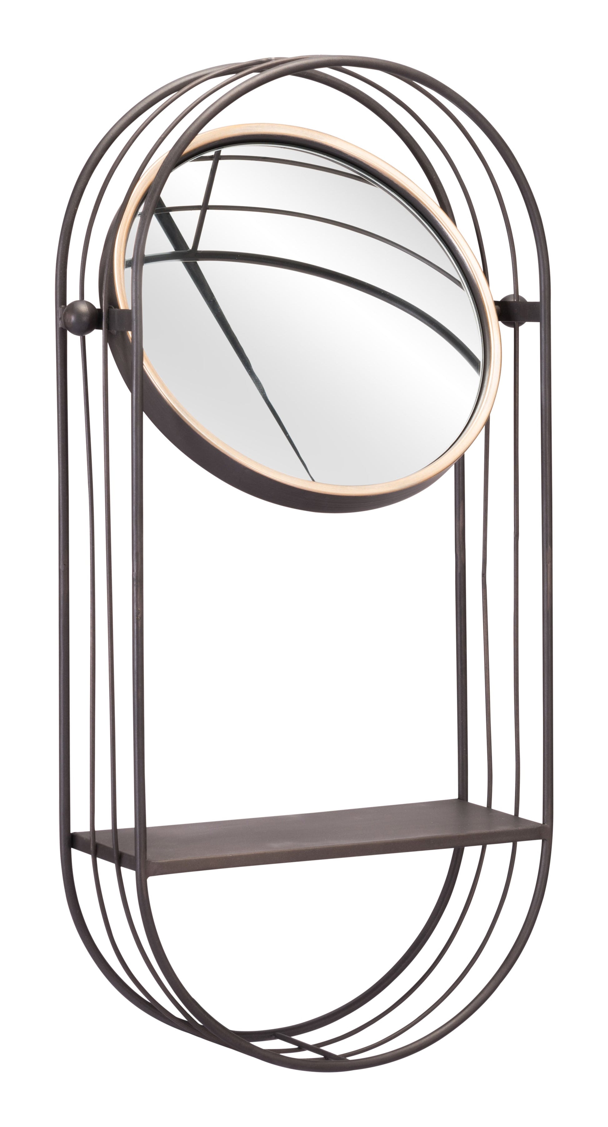Saroni Antique Gray Mirror Shelf - Ornate Home