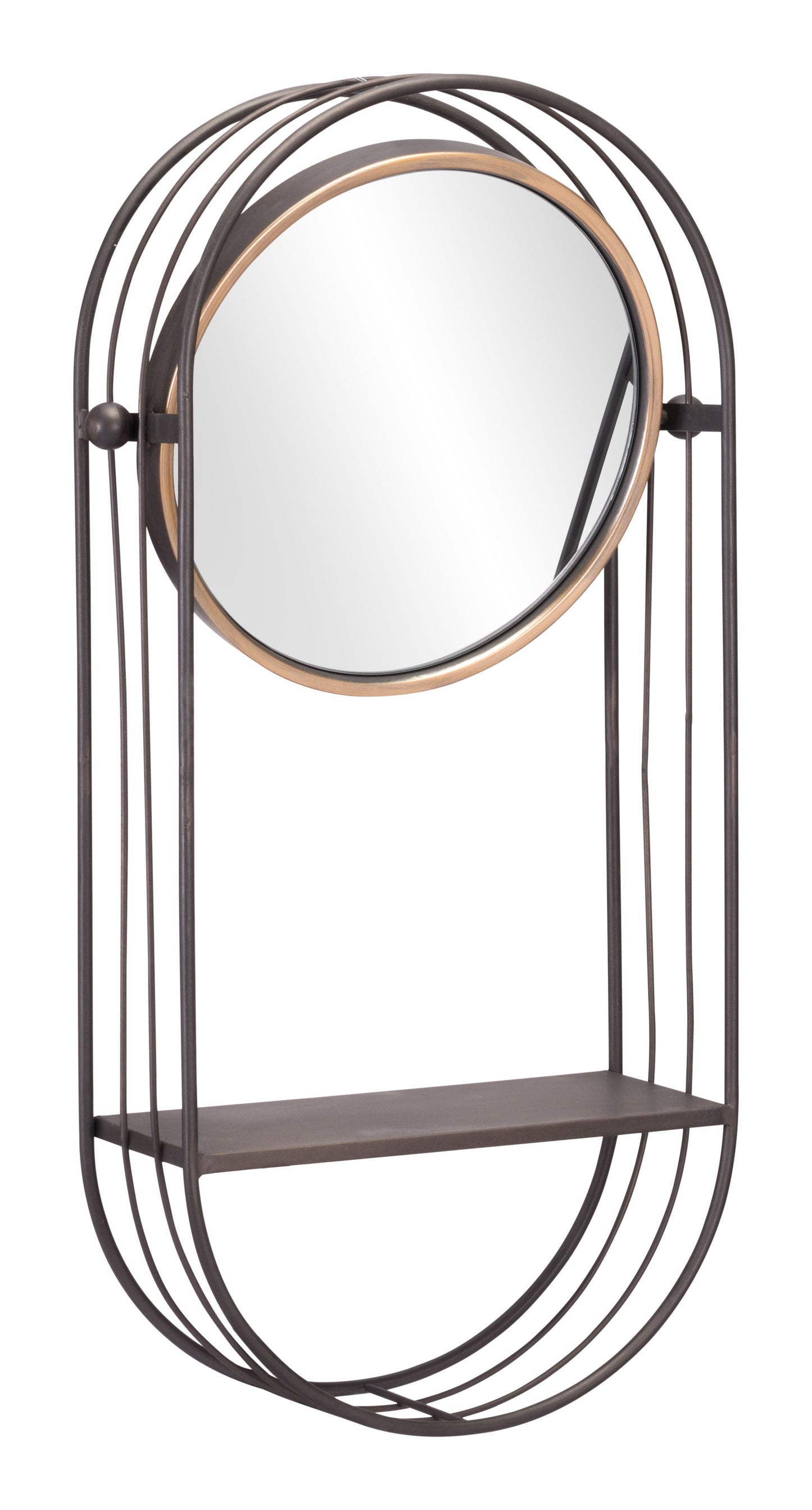 Saroni Antique Gray Mirror Shelf - Ornate Home
