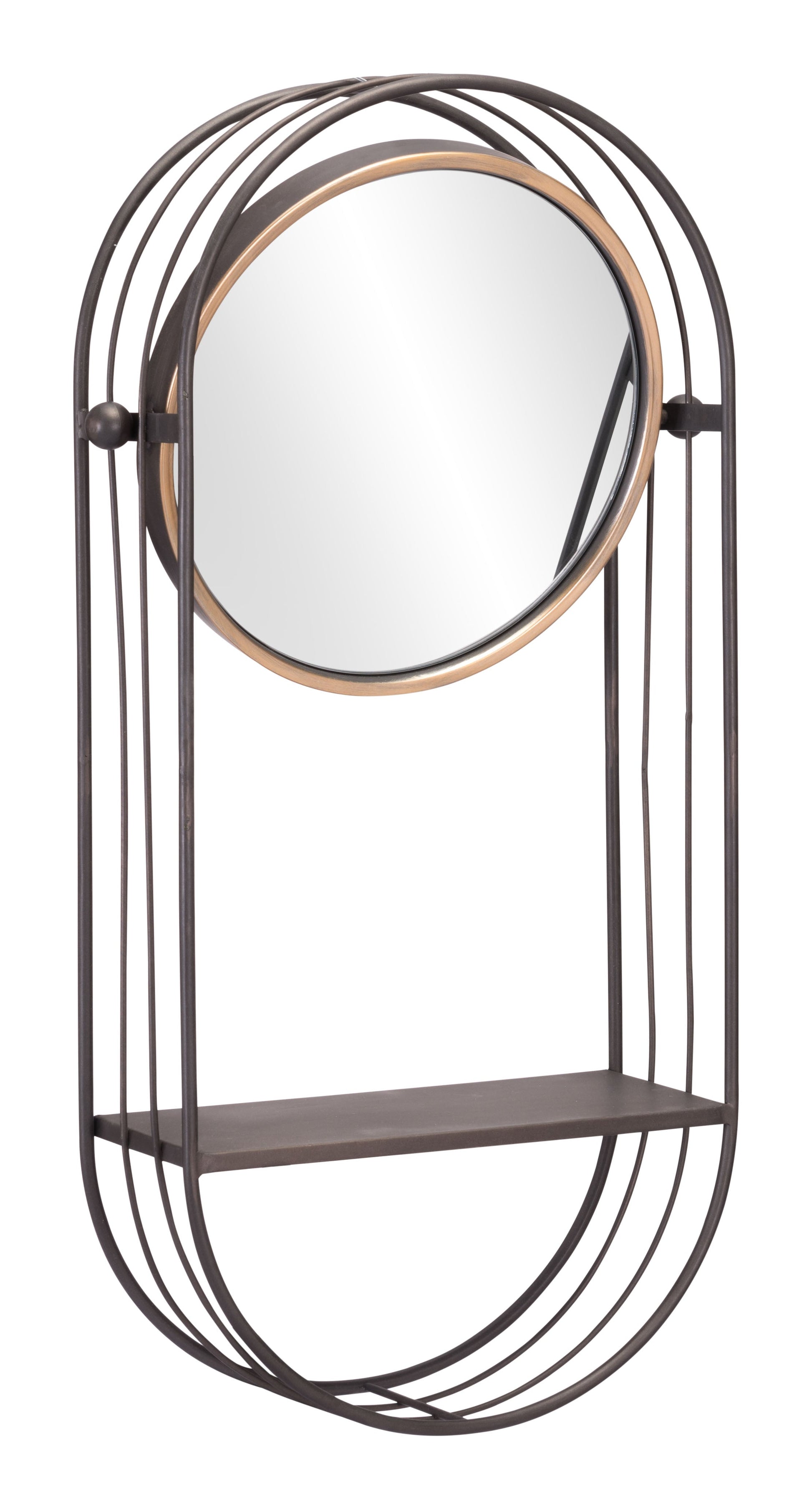 Saroni Antique Gray Mirror Shelf - Ornate Home