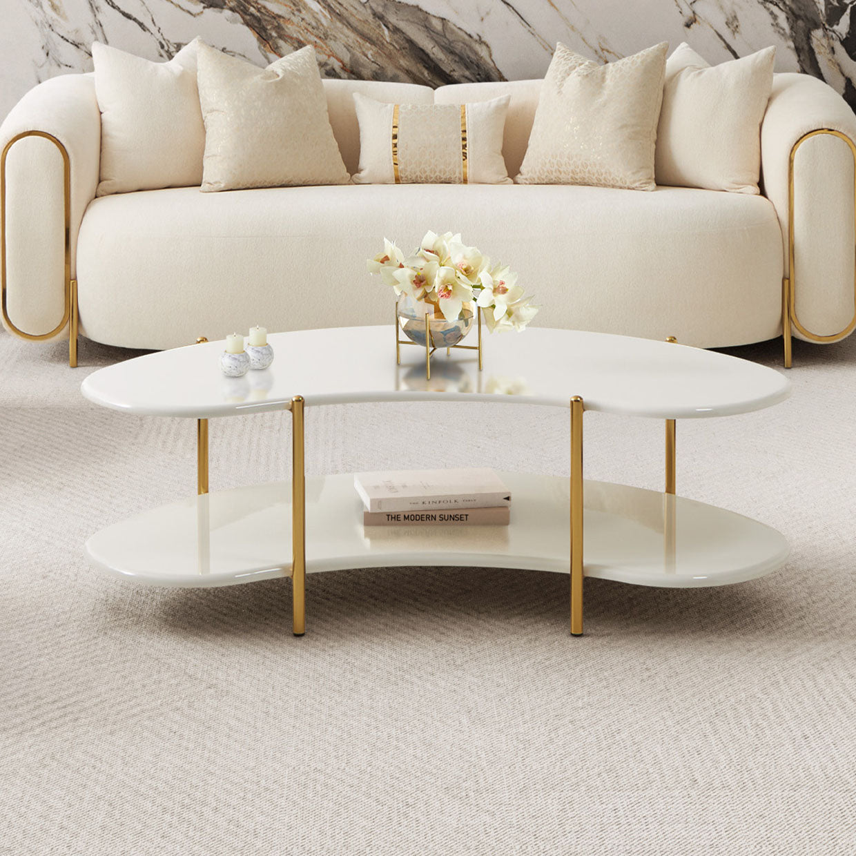 Sassani Pearl White Cocktail Table - Ornate Home