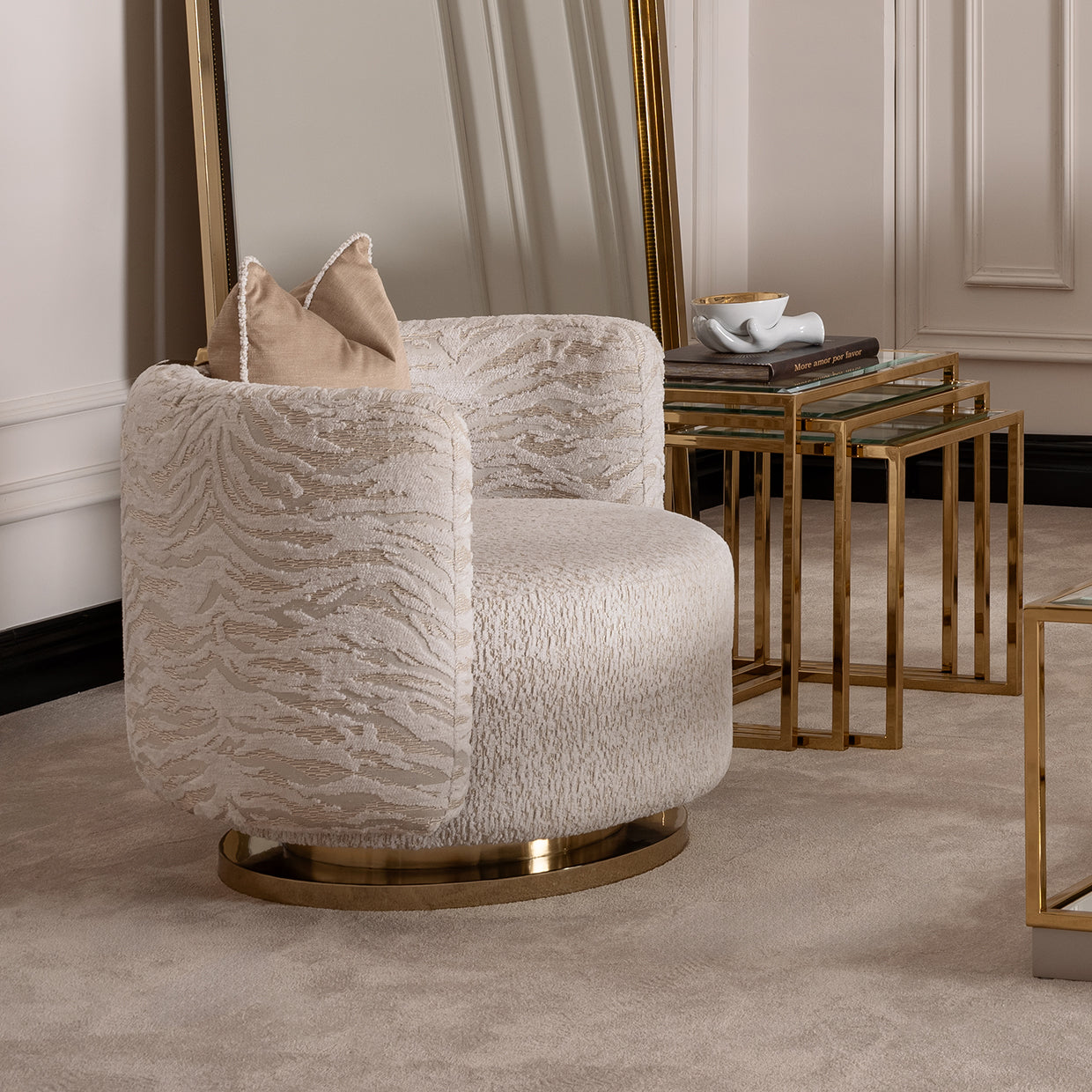 Savannah Breeze Gold Set of 3 Nesting Tables - Ornate Home