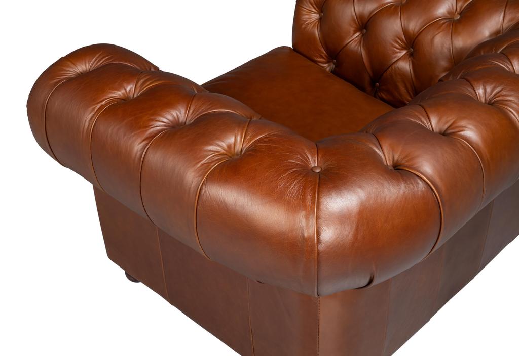 Savile Brown Leather Chair - Ornate Home