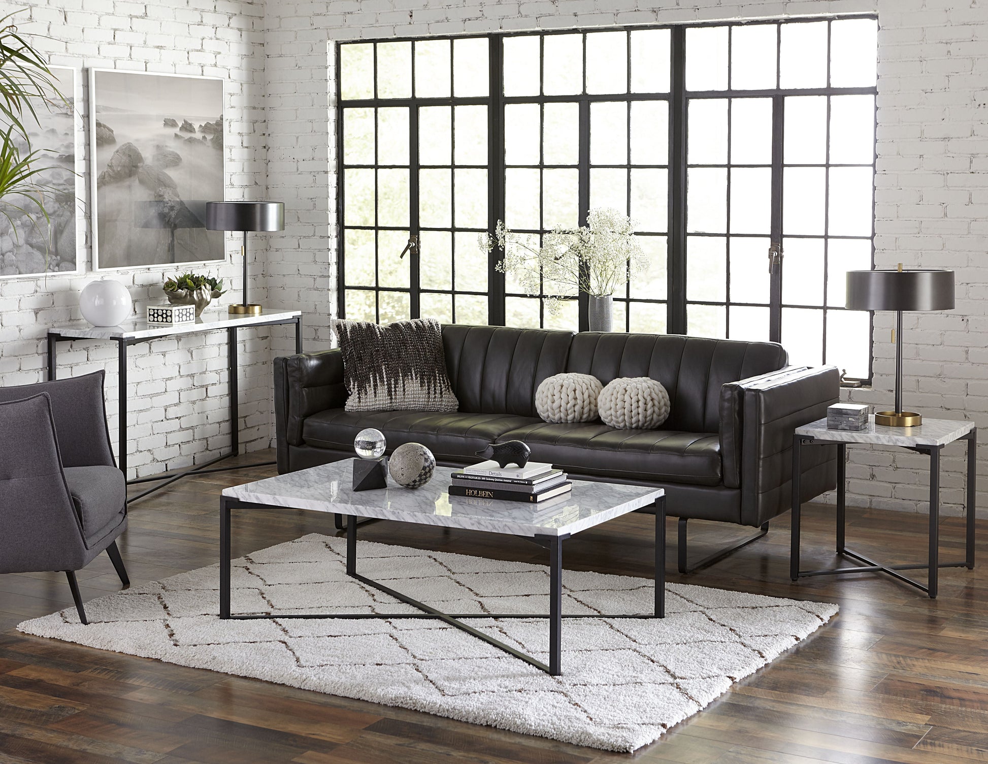Saxon End Table in Matte Black - Ornate Home