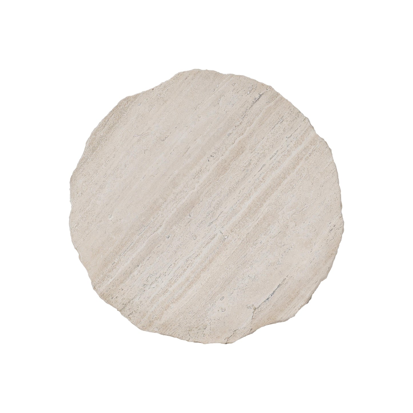 Sayers White Travertine/Oil-Rubbed Bronze Side Table - Ornate Home