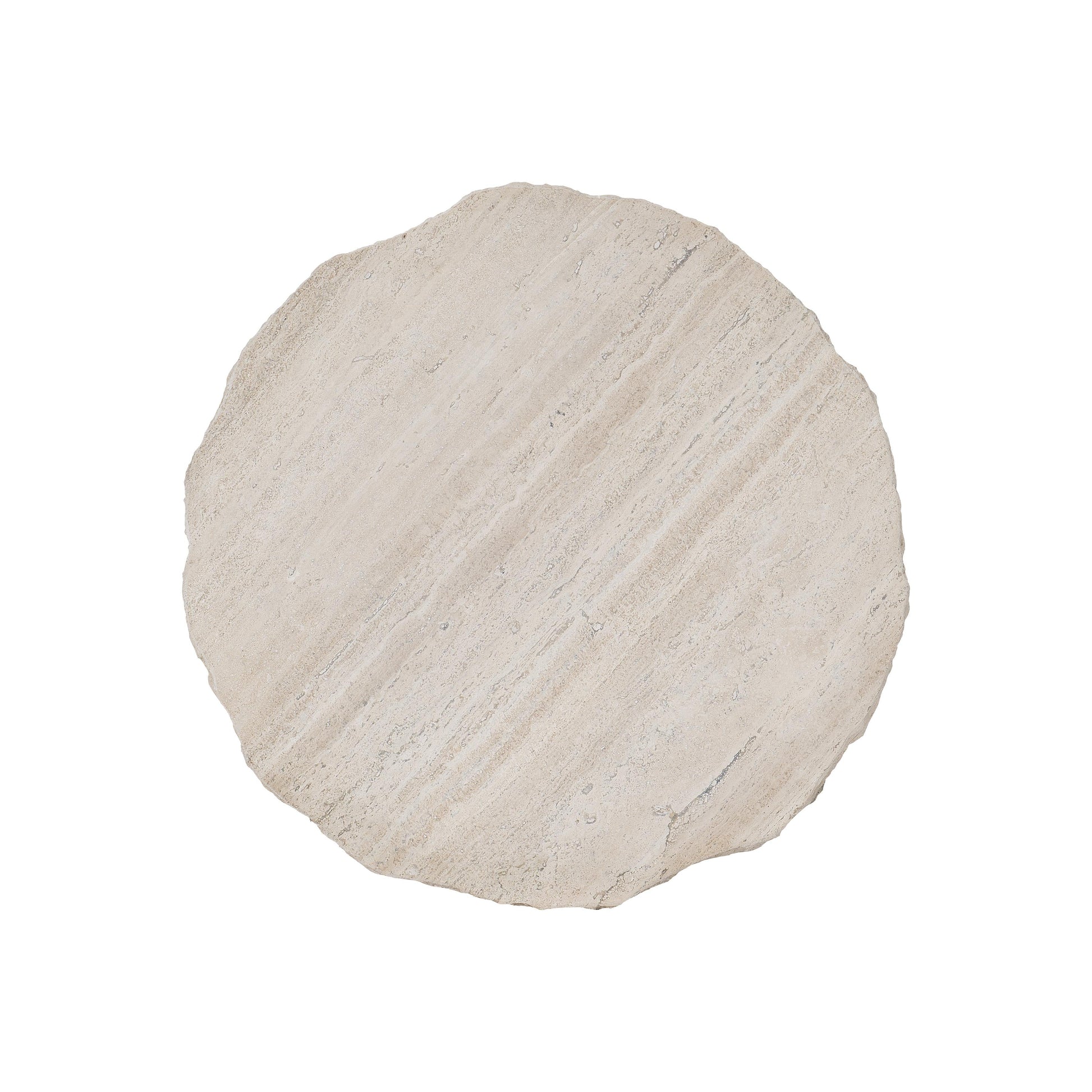 Sayers White Travertine/Oil-Rubbed Bronze Side Table - Ornate Home