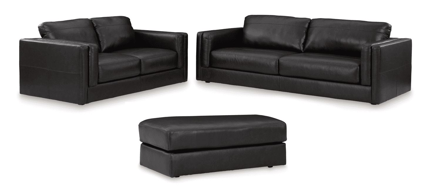 Amiata Onyx Leather Living Room Set / 2pc