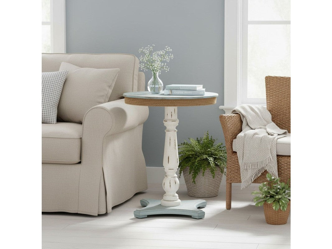 Sea Žøsle Blue/White Accent Table - Ornate Home
