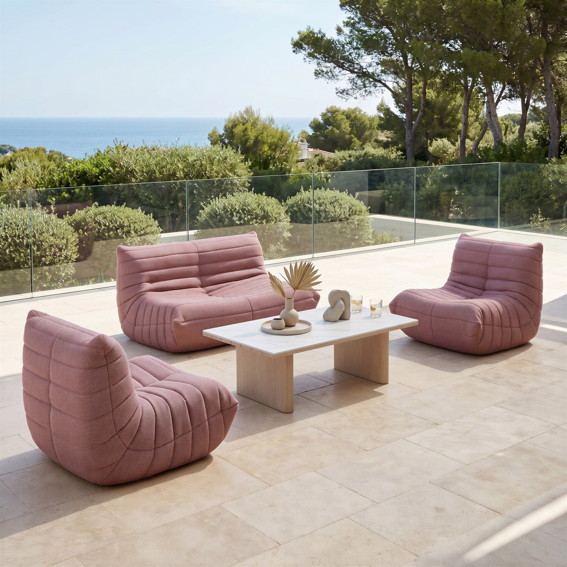 Seaborn White Outdoor Coffee Table - Ornate Home