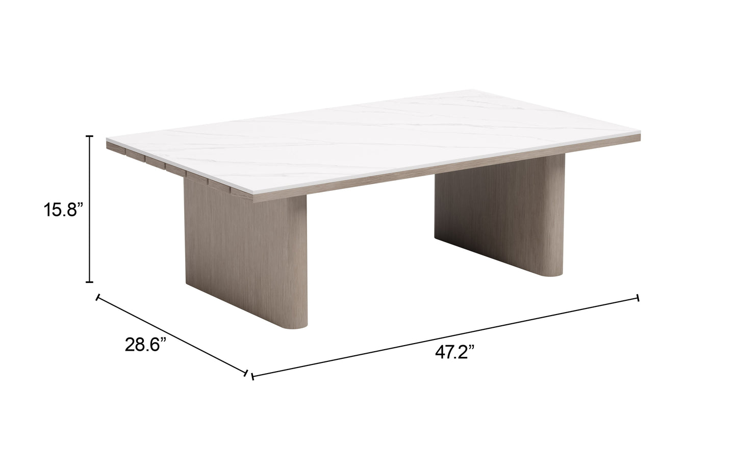 Seaborn White Outdoor Coffee Table - Ornate Home