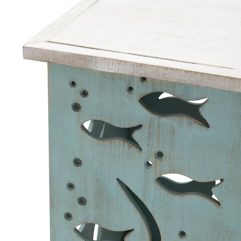 Seafoam Blue/White Accent Table - Ornate Home