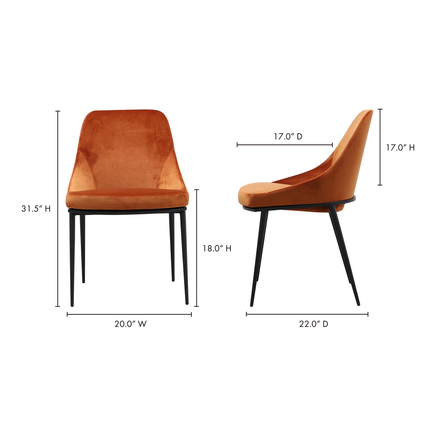Sedona Amber Dining Chair (Set of 2) - Ornate Home
