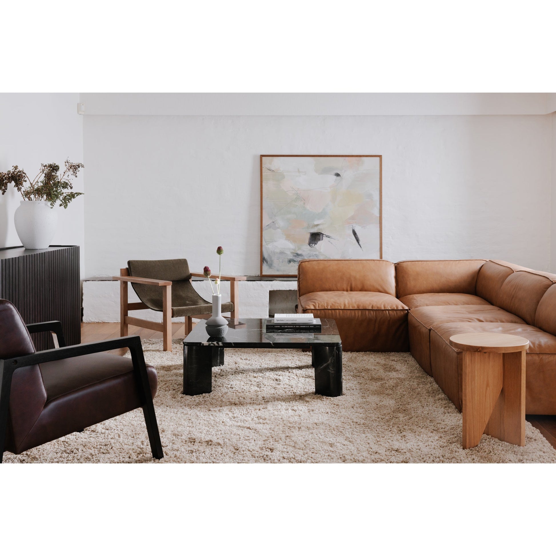 Segment Jetty Black Coffee Table - Ornate Home
