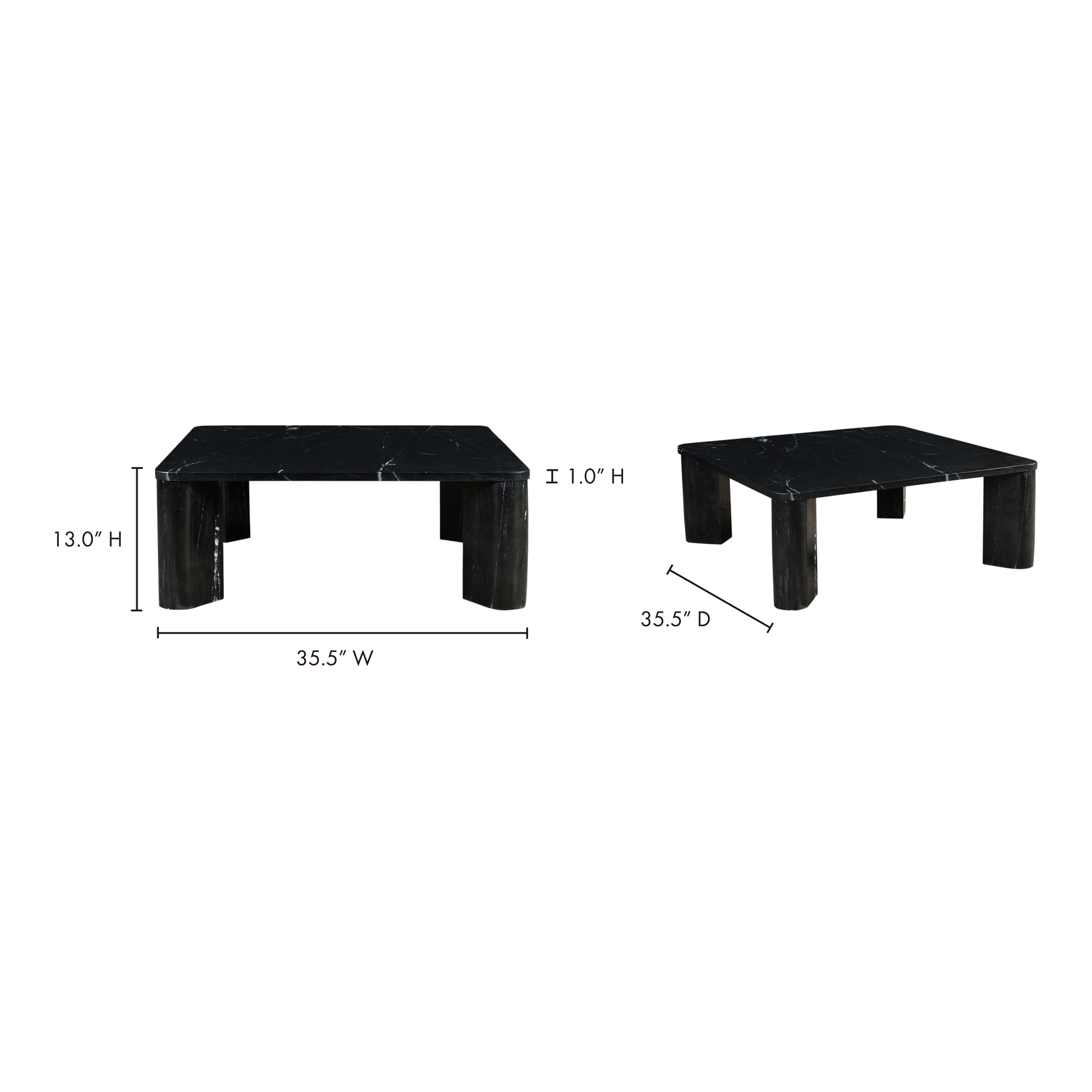 Segment Jetty Black Coffee Table - Ornate Home