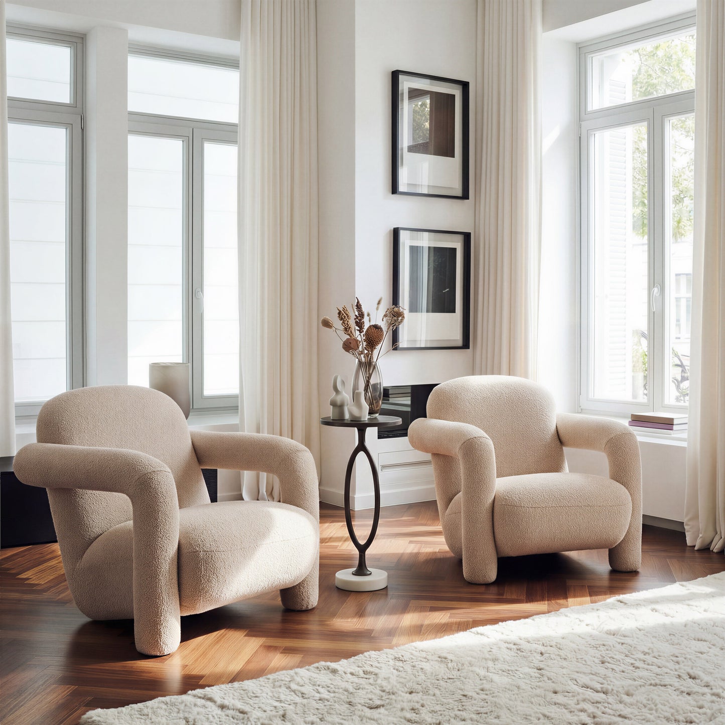 Selenya Beige Accent Chair - Ornate Home